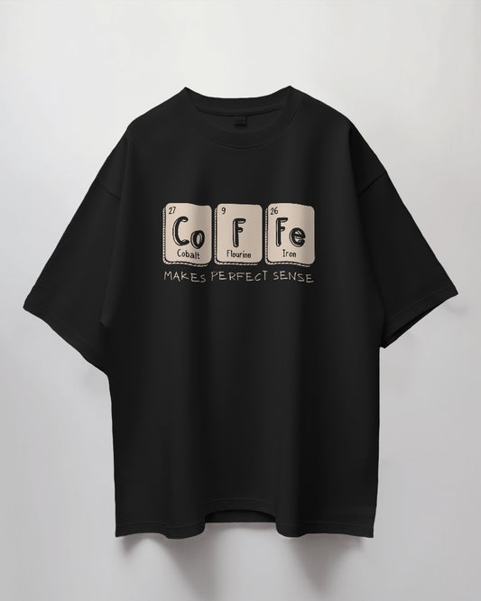 Unisex "Coffee" Typography Print | Oversized Fit |100% Premium Cotton T-shirt