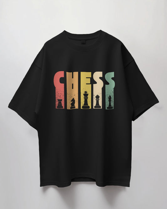 Unisex "Chess" Typography Print | Oversized Fit | 100% Premium Combed Cotton