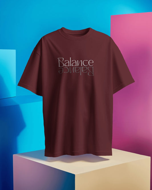 Unisex "Balance" Typography Print | Oversized Fit | Premium French Terry T shirt